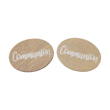 6 décorations de table à parsemer en bois naturel - Communion | jourdefete.com