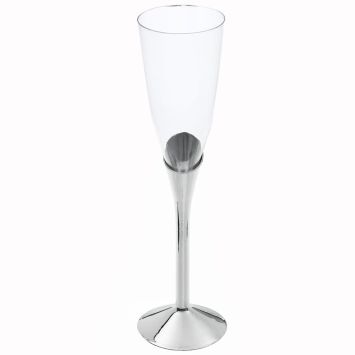 6 flûtes à champagne brillantes en polystyrène - 139 ml - Couleur au choix