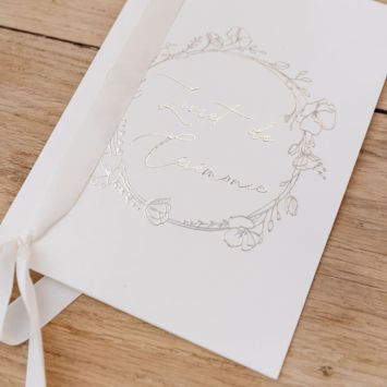 10 livrets de cérémonie - 15 x 21 cm - Collection Baptême Crème et Or