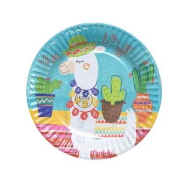 6 Petites Assiettes Lama en Carton | jourdefete.com