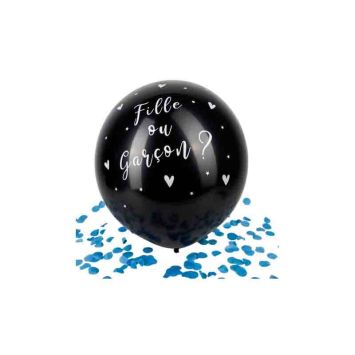 Ballon géant à confettis pour gender reveal - Diamètre 60 cm - Fille ou Garçon ? - Couleur au choix