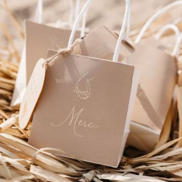 6 sacs "Merci" FSC® - 10 x 11 x 7 cm - Collection Bella Terra