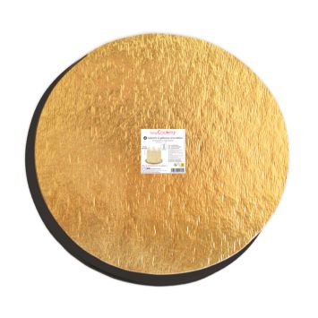 4 supports à gâteaux ronds et réversibles - Diamètre 30 cm - Couleur Or / Noir