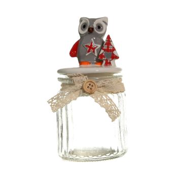Pot en verre - Chouette - 15cm
