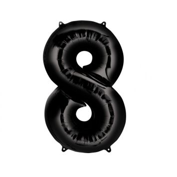 Ballon Hélium Chiffre "8" Noir