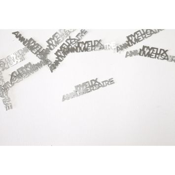 7 g de confettis métallisés "Joyeux Anniversaire" à parsemer - Couleur au choix