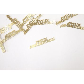 7 g de confettis métallisés "Joyeux Anniversaire" à parsemer - Couleur au choix