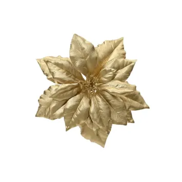 Poinsettia de Noël en polyester - Diamètre 24 cm - Couleur au choix