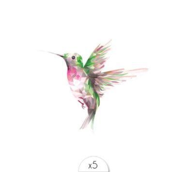 Sachet de 5 tatouages éphémères – Colibri