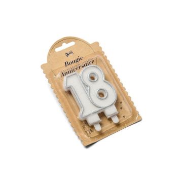 Bougie 18 Ans Pailleté Argent