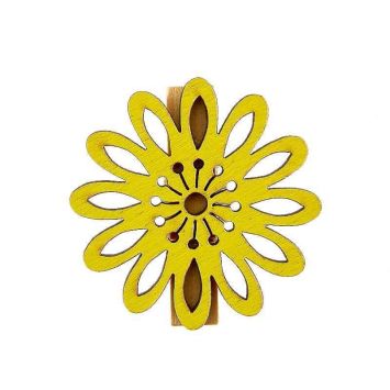 6 Pinces Fleur Mambo Jaune