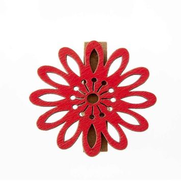 6 Pinces Fleur Mambo Rouge