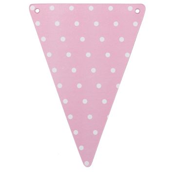 5 Fanions en Carton à Pois - Rose