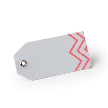 12 Étiquettes Chevron - Corail