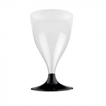 10 Verres à Eau et Vin en Plastique - Noir