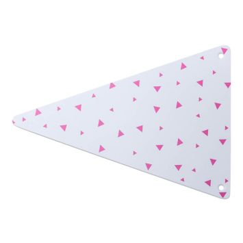 5 Fanions en carton à triangles fuchsia