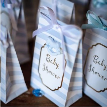 Sachet de 10 Pochettes Baby Shower - Bleu