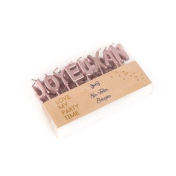Boîte de bougies "Joyeux Anniversaire" - Rose Gold