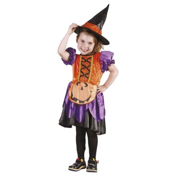  Déguisement pour Fille Sorcière Citrouille - 3/4 Ans