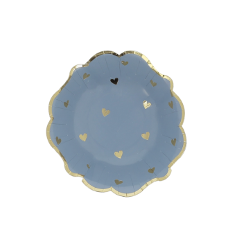 8 bols en carton - Diamètre 13,5 cm - Collection Baptême Blanc et Or - Couleur au choix