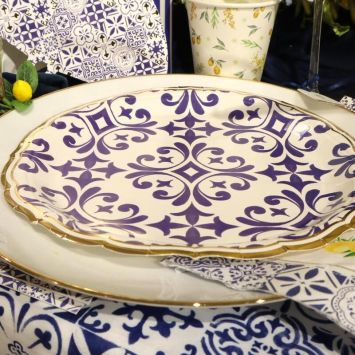 8 assiettes en carton - Diamètre 23 cm - Collection Dolce Vita