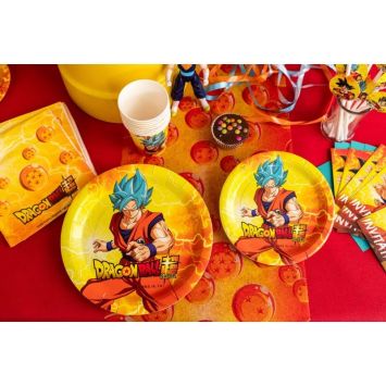 8 assiettes en carton FSC® - Diamètre 23 cm - Dragon Ball Super ®