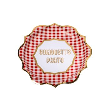 assiettes-guinguette-party-vichy-decoration-vaisselle-jetable | jourdefete.com