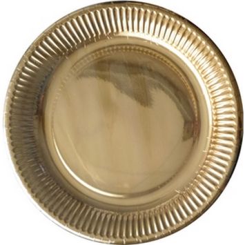 Assiettes en carton dorées de 23 cm pour repas et buffets élégants | jourdefete.com