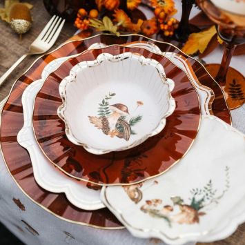 8 bols en carton - Diamètre 13,5 cm - Collection Promenade d'Automne