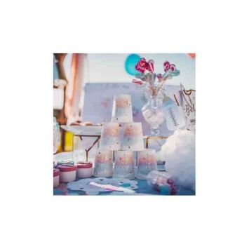 8 Gobelets en carton - Gender Reveal - Fille ou Garçon ? - 25 cl
