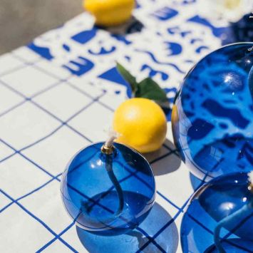 Lampe à huile en verre - Léna - 8 x 8,5 cm - Couleur au choix