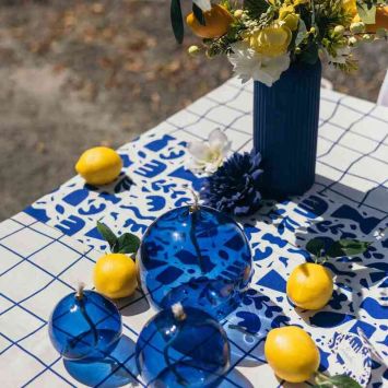 Lampe à huile en verre - Léna - 10 x 10,5 cm - Couleur au choix