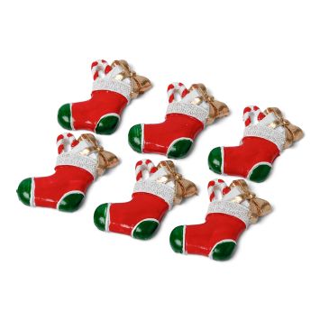 6 Chaussons de Noël Adhésifs 