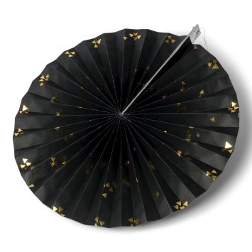 Rosace en papier avec motifs triangles - Noire et Or