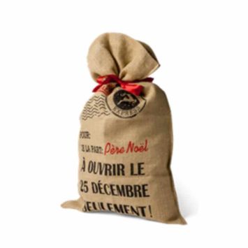 Hotte à cadeaux du Père Noël en jute - Collection "Chez Capucine" - Timbre