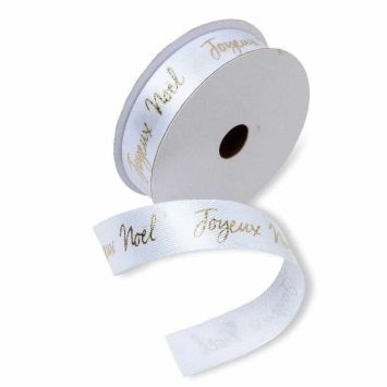 Ruban en satin Joyeux Noel doré - Collection Graphique