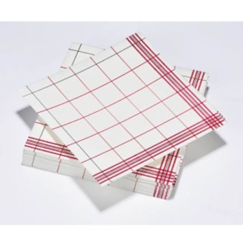 50 Torchons Voie Sèche - Rouge et Gris