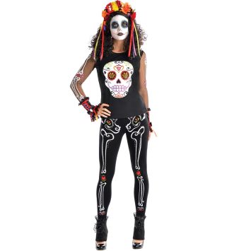 Leggings Day Of The Dead Femme - Taille Unique