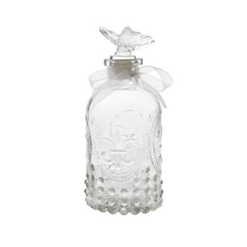 Carafe en verre transparent avec bouchon papillon