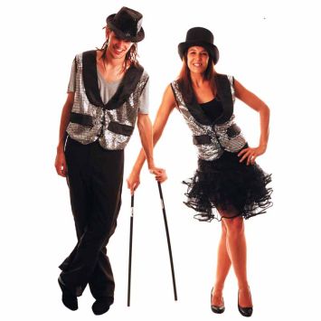 Gilet à sequins Charleston - Argent - Adulte mixte - Taille Unique