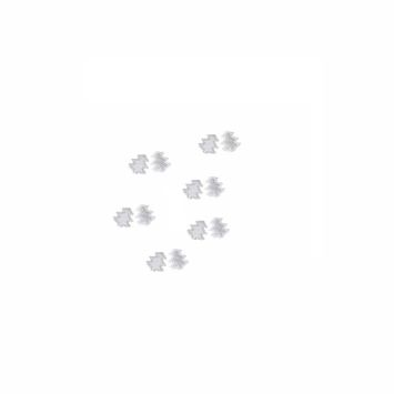 12 Sapins Pailletés Argent - Blanc