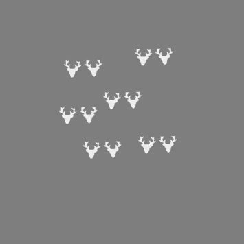 12 Têtes de Renne Pailletées - Blanc