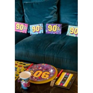 Banderole 90's multicolore 5m - Années 90