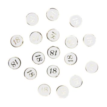 10 g de confettis dorés de table en papier pour anniversaire - Âge au choix