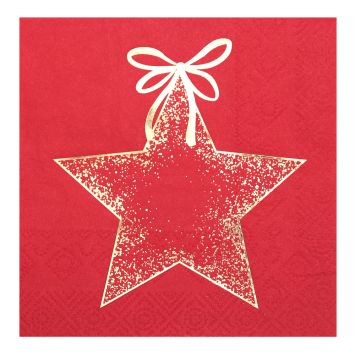 20 serviettes cocktail en papier - Noël - 25 x 25 cm - Collection Ornement Étincelant - Couleur au choix