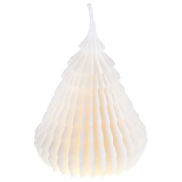 Bougie en forme de sapin de Noël en origami - 7 x 12 cm - Couleur au choix
