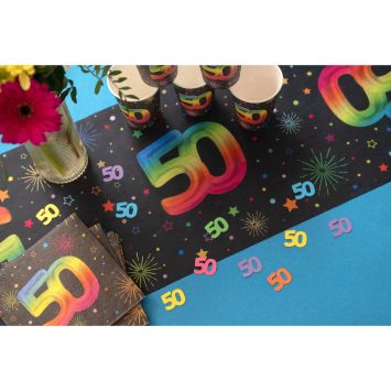 25 décorations en papier à parsemer pour anniversaire - 3 x 2,5 cm - Collection Festicolor - Âge au choix