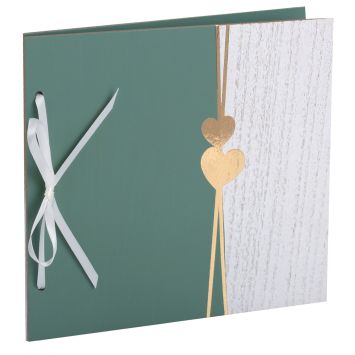 Livre d'or de 40 pages en bois - 22 x 22 cm - Collection Délice - Couleur au choix