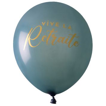 6 ballons "Vive la Retraite" en latex - Diamètre 30 cm - Collection Retraite Dorée