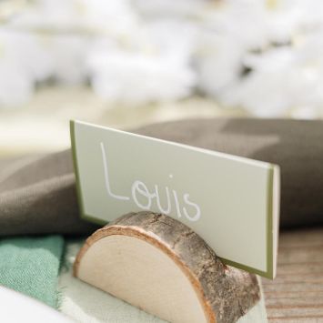 10 marque-places en papier - 8 x 4 cm - Collection Bi-Color - Couleur au choix